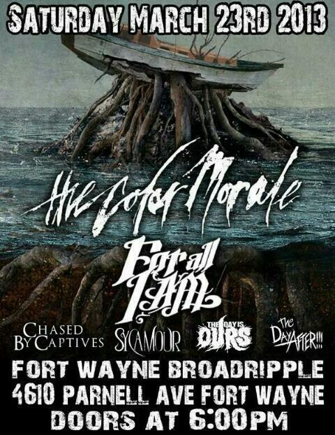 UntitledIndy's tweet image. For our last show we have @TheDayAfterIndy and @thecolormorale in Fort Wayne for the #KnowHope CD release. Details: