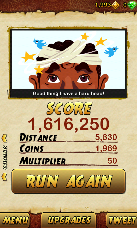 I got 1616250 points while escaping from a Giant Demon Monkey. Beat that! bit.ly/TempleRun2Andr…