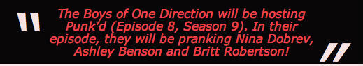 indiestyIes's tweet photo. THE BOYS ARE HOSTING AN EPISODE OF PUNKD IM SCREAMING SO LOUD http://t.co/Z59aIglPFD