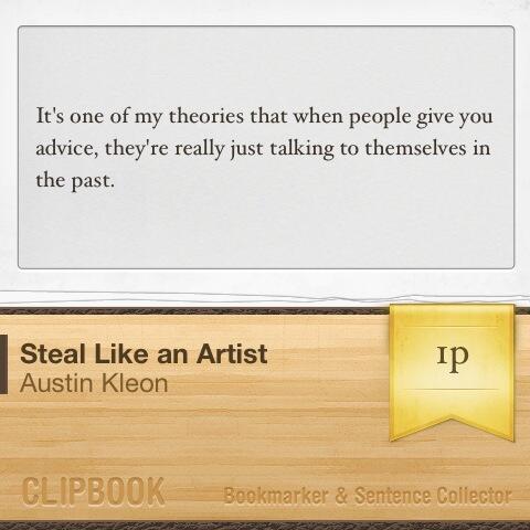 jeremyechols's tweet photo. I'm now reading 'Steal Like an Artist' by Austin Kleon @theclipbook #ClipBook http://t.co/qP4SmjWgf2