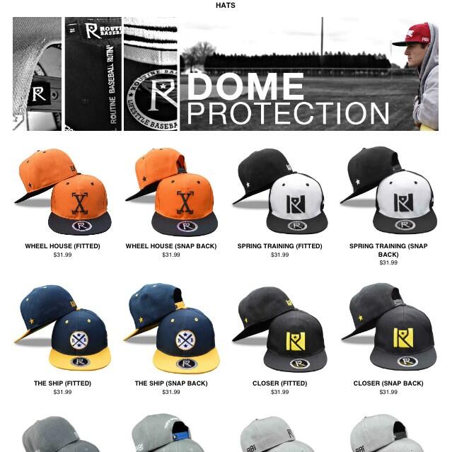 routine baseball hats