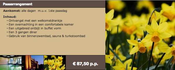22.00 loten we de <a href="/ParkhotelHorst/">Parkhotel Horst</a> #zondagsvolger voor overnachting + diner! Meeloten? RT dit  bit.ly/Paasarrangemen…