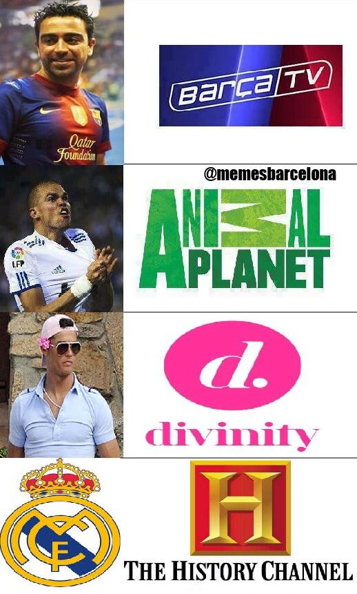 Barcelonismos's tweet photo. Si los jugadores fueran un canal de TV... http://t.co/9o1LsgSUGK