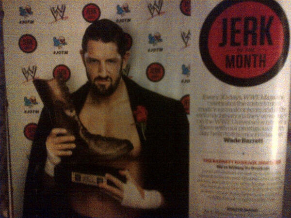 Hughes2517's tweet photo. @BarrettFigure @WWEmagazine Jerk of the Month. http://t.co/F65mS8dRti
