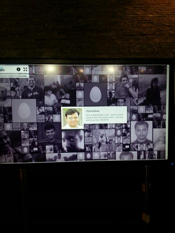 pinaldave's tweet image. Nice display of tweets at #TechedIn