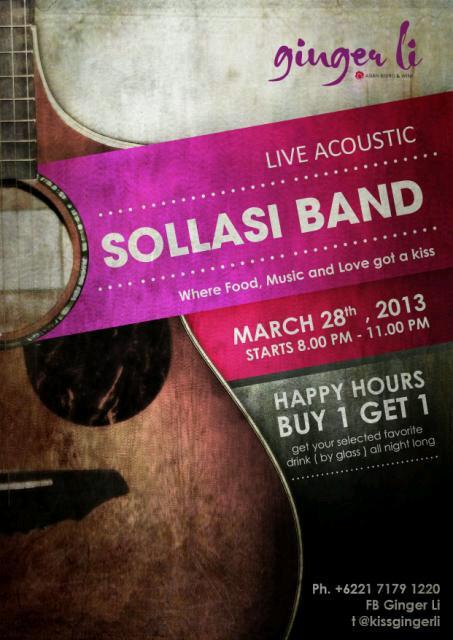 We give you the best dinner and music experince.. Thursday 28 March'13 at 8 pm - 11 pm W/ Sollasi acoustic band