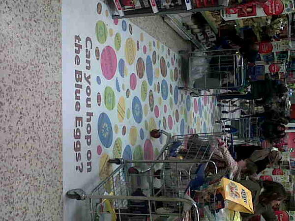BrettJackson_9's tweet photo. This floor sticker creating real theatre in the aisle, and entertaining the kids. #tesco #easter http://t.co/DVM5j7GmXH