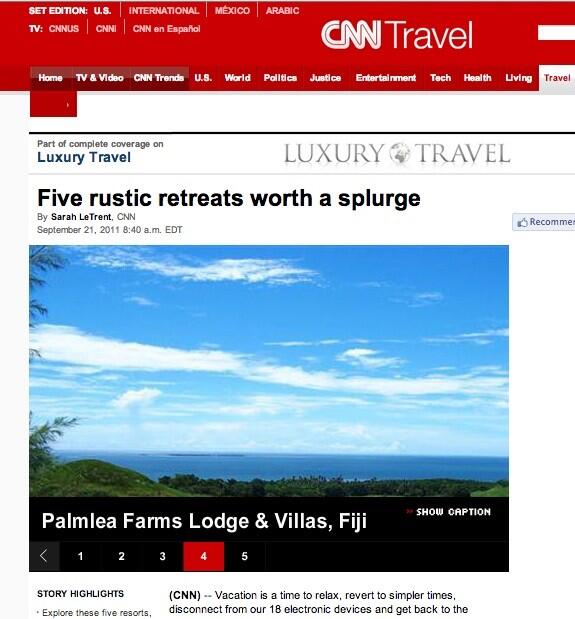 PalmleaFarms's tweet photo. @CNNTravel included us in their "Top 5 Rustic Retreats Worth A Splurge!" #fiji #resort #ecoresort #travel #retreat http://t.co/rnX68wr3qR