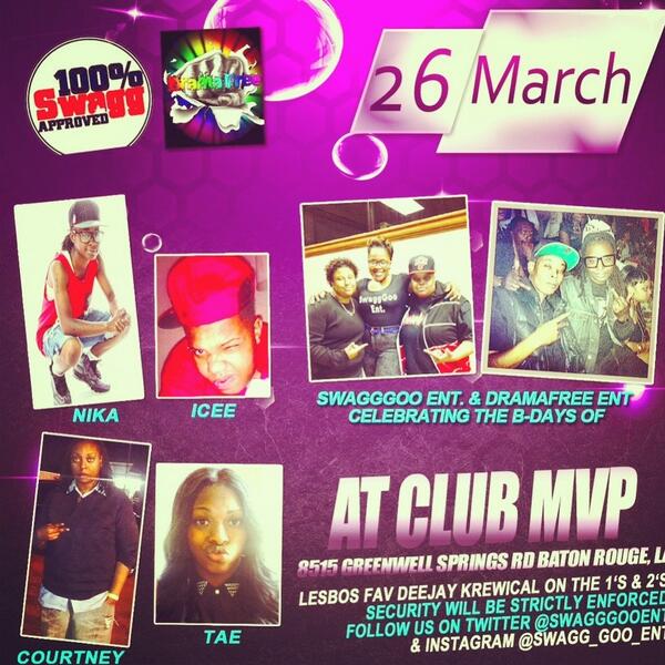 DramaFree504's tweet photo. TMRW NIGHT WE GON TURN UP AT CLUB MVP PURPLE HAZE PARTY!!! http://t.co/wiXOe3Gs6g