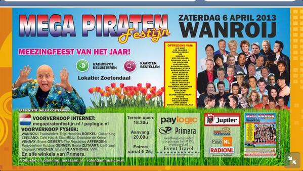 Zaterdag 6 april staan we weer op het <a href="/megapiraten/">Mega Piraten Festijn</a> met de <a href="/Piratentoppers/">Luxury Bingo</a>
