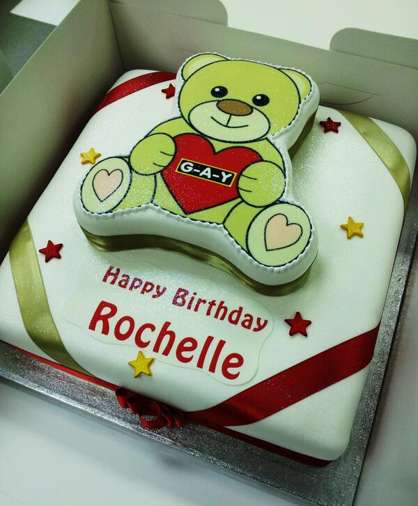 cakesnextday's tweet photo. Our cake for @RochelleTheSats presented at G-A-Y bar on Saturday. We're so excited for the new baby Saturday! http://t.co/v5wEeHbQCf