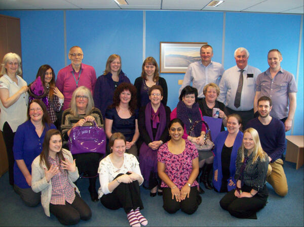 CornerstoneScot's tweet photo. Look at all our lovely smiles to raise awareness of epilepsy :-D #purpleday @epilepsy_scot @EpilepsyAwaree http://t.co/Mwn8TUnLrk