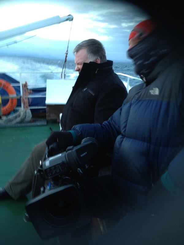 StephenNolan's tweet photo. Our cameraman looks like some type of international protester #craicswap http://t.co/U4tOzZ798A