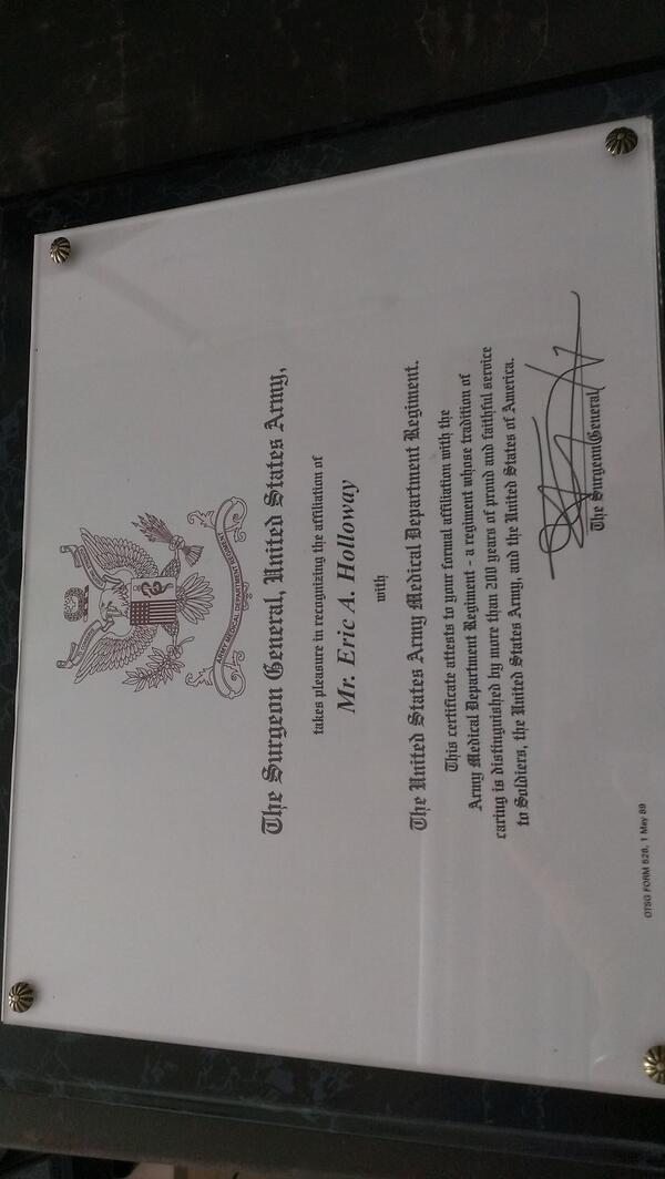 48Forward's tweet photo. Became a proud member of the Army Medical Department Regiment today. A proud member. http://t.co/DiWcwRegAg