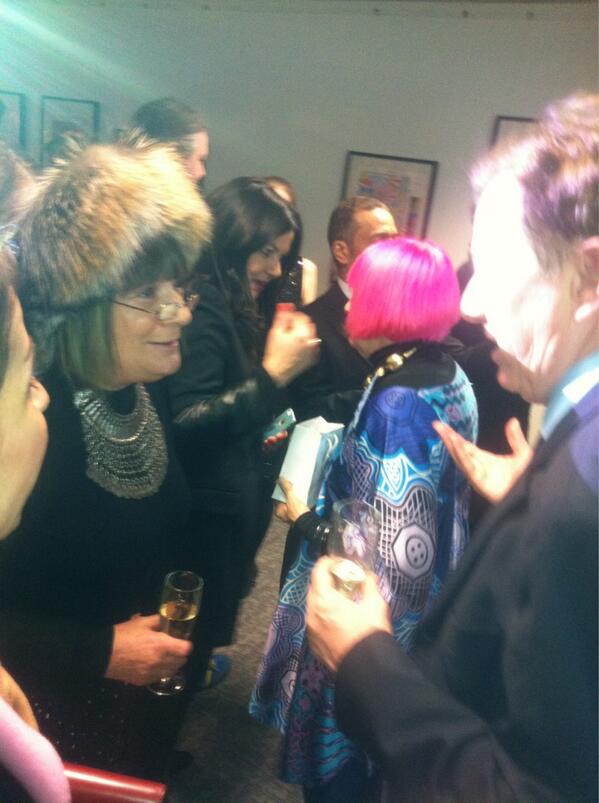 RajetG's tweet photo. @HilaryAlexander and @ZRhandbags at The Zandra Rhodes digital study collection launch in the @FashionTextile museum http://t.co/L5ZCWDS8Q2
