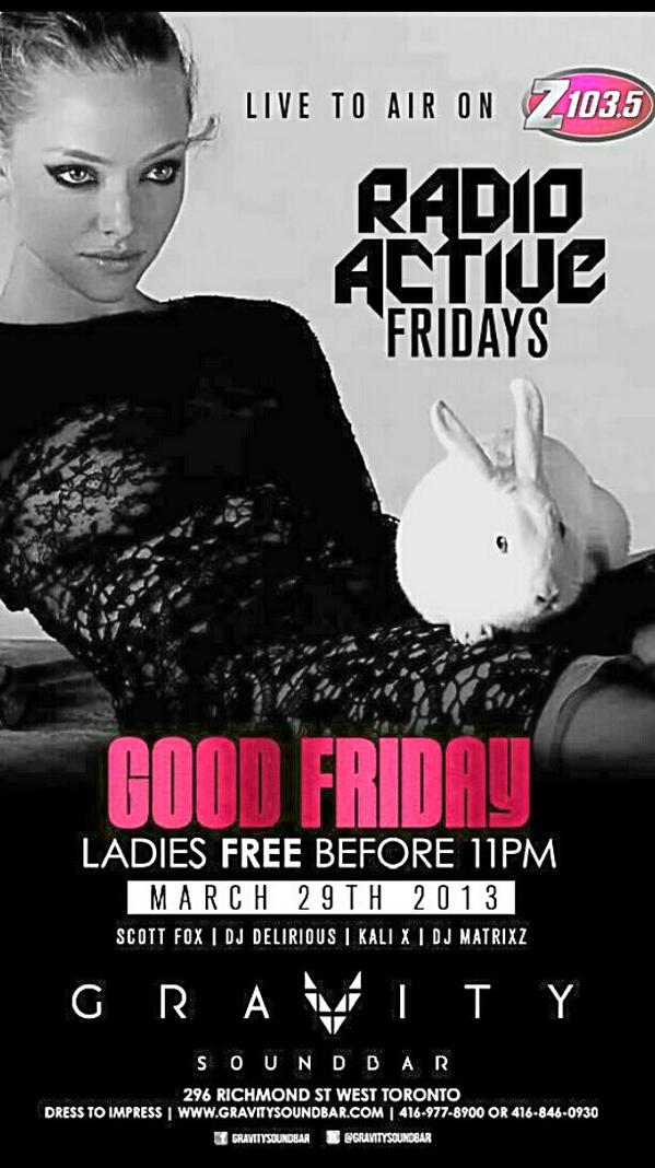 DannyDiamonddee's tweet photo. This good friday come 2 toronto's newest night club GRAVITY SOUNDBAR  ... msg me for guestlist http://t.co/C4EwxfzgVZ