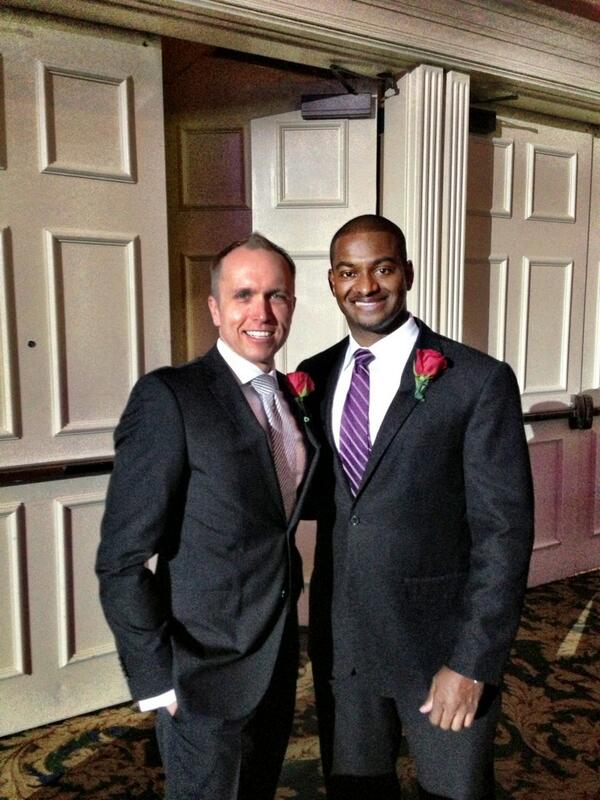 Dchadstrickland's tweet photo. Great night celebrating 10yrs of partnership w @WDCharities Pres Andre Kirwan at #AaronsNMM @Aarons_Inc @WarrickDunn http://t.co/euk5UYuIoh