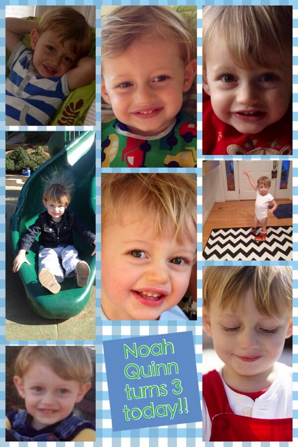 SaraZigman's tweet photo. Noah Quinn 
turns 3
today!!
What an incredible and fast year it has been!  I ca http://t.co/CSAzaEpFVX via @PicCol http://t.co/hc2CWonnnA