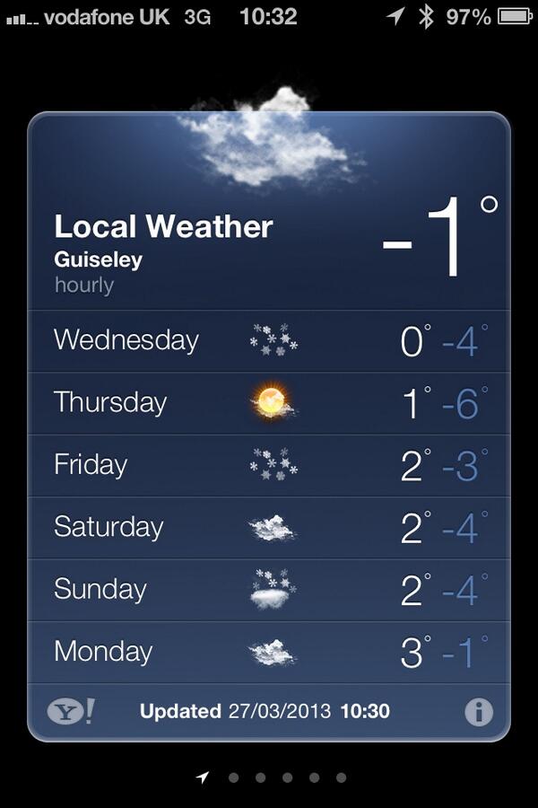 Snow on Sunday @CYPLeeds  should be interesting! #dontstoptheparty 👍😁
