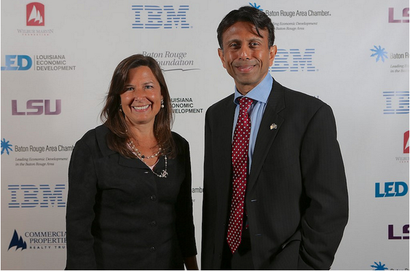 Gov. <a href="/BobbyJindal/">Gov. Bobby Jindal</a> + Colleen Arnold of #IBM announce 800-#job Technology center in Baton Rouge, #Lousiana. #IBMinLA
