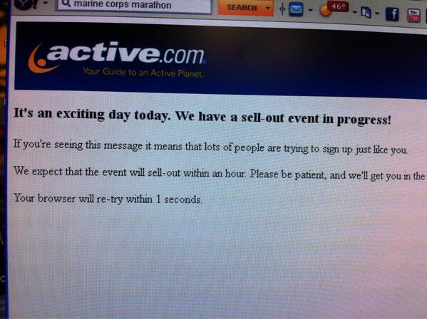 erinoldfieldokc's tweet image. Argh! This service is unavailable. Please try again. @Marine_Marathon #runchat #webcrash #marathonfrenzy
