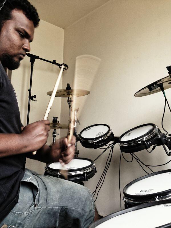 BrydenLewis's tweet image. Mr. Joe Jacob tracking drum parts for @slainindia 's new single #firesea