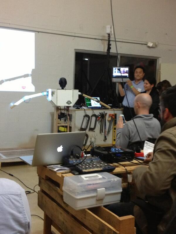 FIUSCIS's tweet image. Here @thelabmiami demoing Discovery Lab's #Telebot #theLabMiami #tech