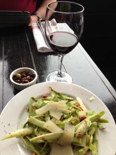 PizzaModa's tweet image. New! Ribbony asparagus salad, with lemon, toasted almonds, shaved Parmesan, Spring is here!