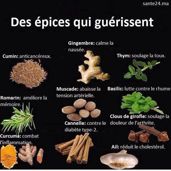 GhislaineCo's tweet photo. Les bienfaits de certaines épices : http://t.co/q6GwRRuvEx