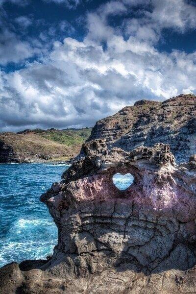 Heart Shaped Rock Hawaii, Maui.