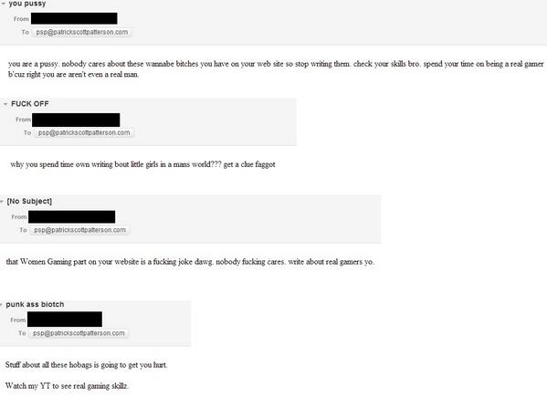 OriginalPSP's tweet image. A sampling of my inbox this morning after daring to write about a woman gamer yesterday -