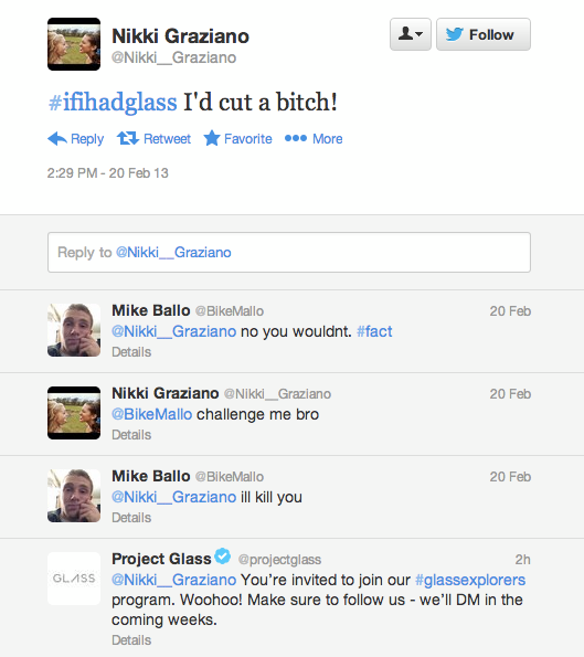RWW's tweet image. .@projectglass began rescinding some #ifihadglass contest offers after actually looking at the entries, like this one