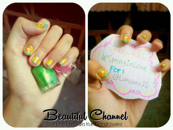 heyimdila's tweet image. @LancomeID nail art inspired by #SpringInLove ♥