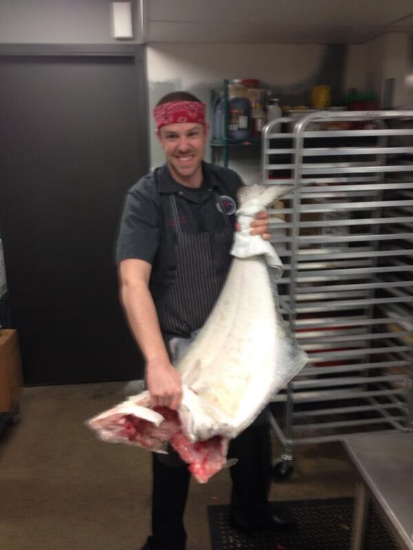 ChefBlackwell's tweet photo. Fresh Queen Charlotte Halibut now at Roosevelt. First catch of the year!! http://t.co/haq5LmTAvA