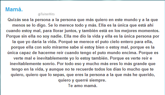 TuiterHits's tweet photo. Mamá. http://t.co/sR9Z0G6nbu