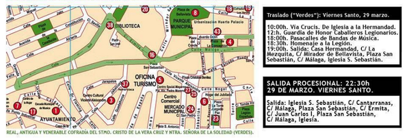 ElPenitente's tweet photo. Alh. Torre: Itinerario de la salida procesional de la Cofradía de los Verdes. A las 22:30 desde la Iglesia Parroquial http://t.co/EdGaUCyiCL