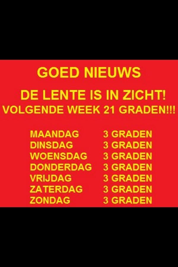 Er is ook goed nieuws: volgende week 21 graden! <a href="/omdenken/">Omdenken</a>