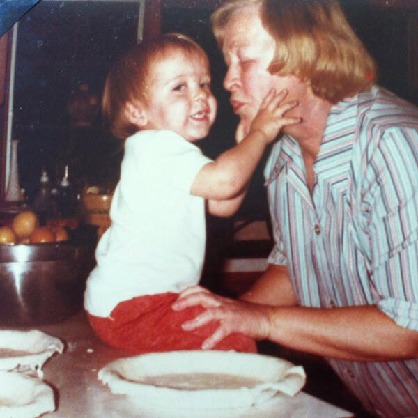 SaveBurchamFarm's tweet image. This is me and Grandma Burcham (now in nursing home care) making apple pies from fresh picked from the farm!