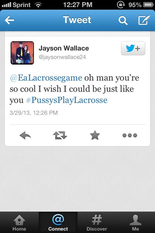 EaLacrossegame's tweet photo. Immature baseball players can leave this account. Thank You. #Baseballblows http://t.co/L2aMPRN3Vw
