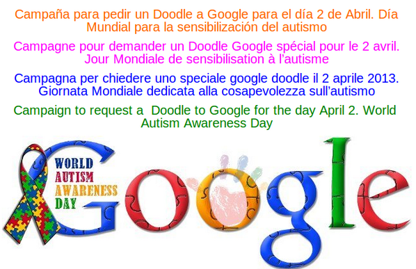 chatdelamanana's tweet photo. "@AutismoDiario Un Doodle por el Día Mundial de Concienciación para el #Autismo
  http://t.co/xawcU7pNay  http://t.co/wPNXe0uqbu" @107ulafm