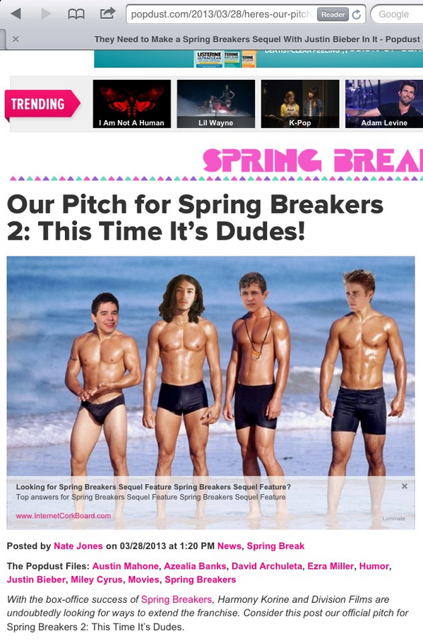 McKenzieHarr's tweet photo. @kariontour Holding back on us? David Archuleta starring in Spring Breakers 2? http://t.co/twPgDmP6yK #NoMatterHowFar http://t.co/Cce9ZW0TWw