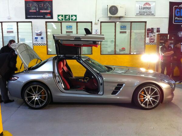 Just got her polished. After a long ride down from jhb. #supercarsaturdays #sls #red seats #missit