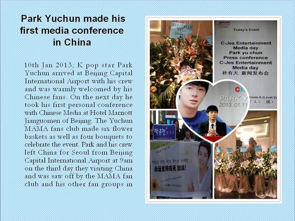 ma_fans's tweet photo. Park Yuchun made his first media conference in China http://t.co/Y71MOsZP4s