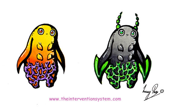 InterventionSys's tweet photo. peewee and dark peewee, random doodle fun! #illustration #monster #creature #art http://t.co/4qinZ72SQn