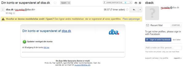 jarosjak's tweet image. Så er @dba_dk udsat for phising. Efterligningen er ret god. #paspå