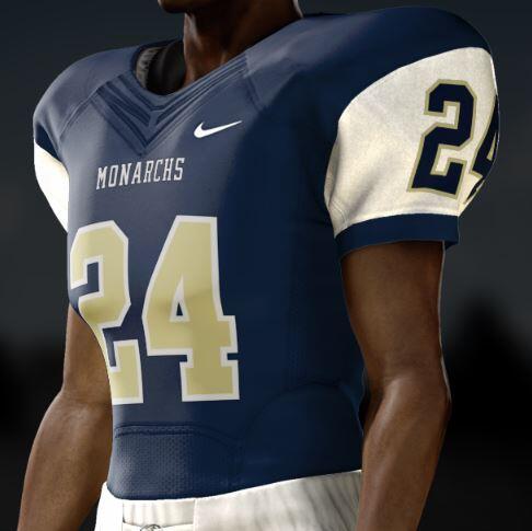 CoachTroyTaylor's tweet image. New Meadowbrook Home Blue Nike Pro Combat Uniforms #MBKfootball #Nike #ProCombat