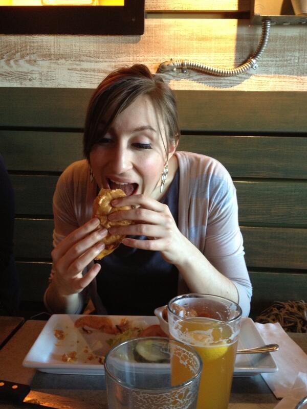 Eating burgers so we'll be fat for our show later. Come see our food babies! <a href="/gft_music/">Groove for Thought</a> @AmandaTKunz