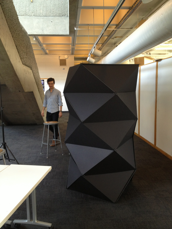 IDSAGeorgiaTech's tweet photo. Working on our conference display. Looks like someone's dropped a render into our real world. #trippy http://t.co/wjRvBqTMlE