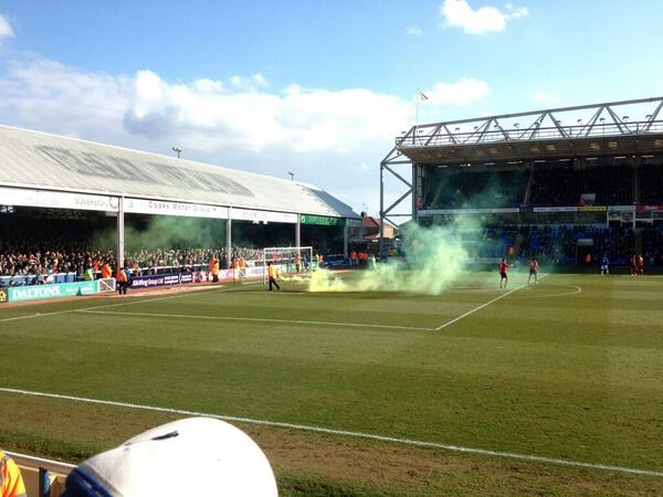 CCFCAwayDays's tweet photo. Cardiff City fans at Peterborough today #CCFC #Bluebirds #BlueArmy http://t.co/zSO94EKGxz