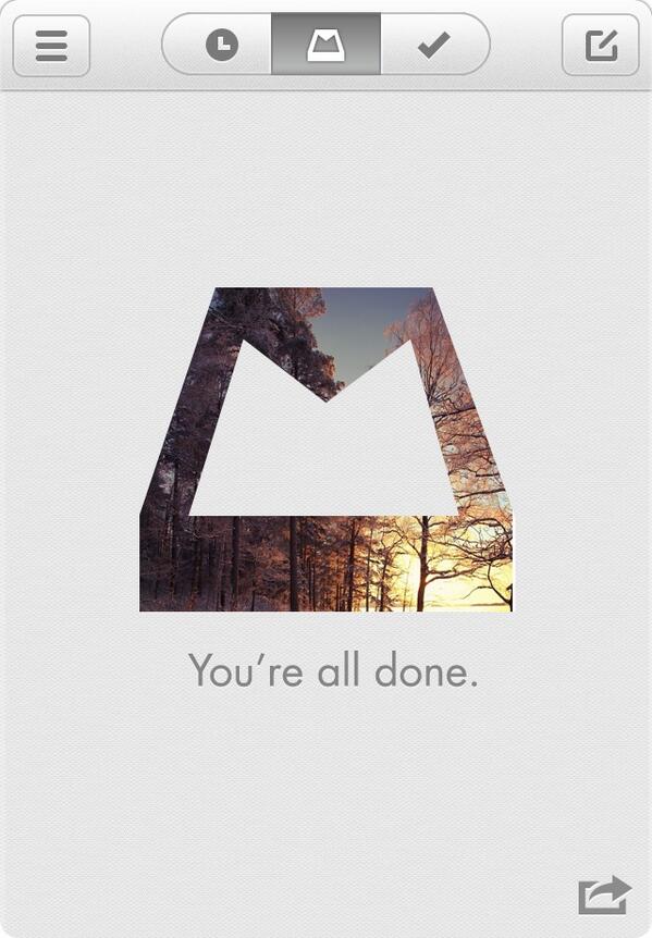 Bliss. #InboxZero via <a href="/Mailbox/">Mailbox</a>